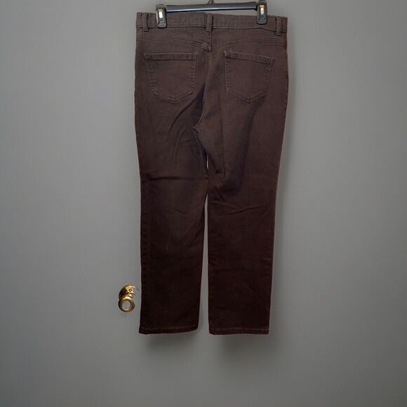 Gloria Vanderbilt Amanda Straight Leg Women's 12P Dark Brown Soft Denim Jeans - Picture 2 of 8